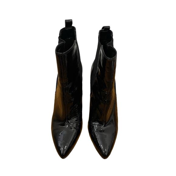 Vince Camuto Britzy Black Patent Leather Pointed Toe Bootie Size 8.5 - Picture 3 of 8